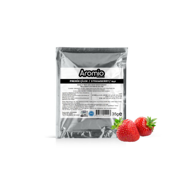 تحوي عبوة منكه الفراولة على 35 جرام و تستخدم مع مساحيق الآيس كريم تعطي الآيس كريم اللون و الطعم و الرائحة سعر العبوة الواحدة 1.9 دولار