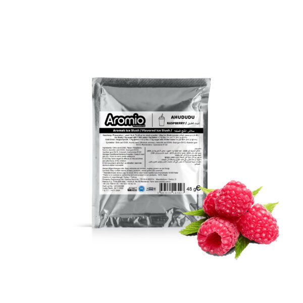 نقدم لك العشرات من الخيارات من مساحيق Aromio Slush ، والتي تمنحك البرودة حتى مع مظهرها خاصة في فصل الصيف.يمكنك تقديم نكهات غير محدودة مثل: خوخ ، ليمون ، الفرالة ، التوت الاسود ، الاناناس يتم إنتاج جميع منتجاتنا التي تحمل علامة Aromio من أجلك وفقًا للمعايير الصحية مع مهندسي الغذاء لدينا. جميع منتجاتنا حاصلة على شهادة ISO 22000 وشهادة الحلال. منتجاتنا معبأة داخل أكياس خالية تماما من الهواء و مانعة للضوء وذلك وفقا لمعايير النظافة العالمية. طريقة التحضير: تحضير سلاش الثلج: يتم خلط 7 لترات من الماء و 1 كجم من السكر و 48 جرام Aromio Ice Slush و من ثم صبها في وعاء ماكينة السلاش تحضير المشروبات الباردة: يتم خلط 7-10 لترات من الماء و 1 كجم من السكر و 48 جرام Aromio Ice Slush و من ثم صبها في وعاء ماكينة التبريد العصائر