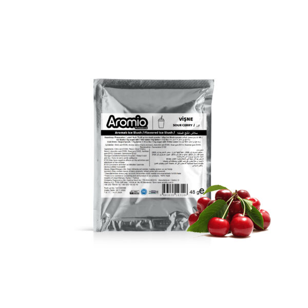سيكون مسحوق السلاش بنكهة الكرز بالتأكيد ذوقك. سوف يجلب لك عملائك مرارًا وتكرارًا بسبب طعمهم الذي لا يقاوم. الميزة الأكثر أهمية لمساحيق Aromio السلاش والتي هي نعومة الثلج و لذي يعطي احساس رائع عند شربه في ايام الصيف الحارة و مسحوق السلاش بنكهة الكرز متوافقة مع كل آلة ال Slush. نقدم لك العشرات من الخيارات من مساحيق Aromio Slush ، والتي تمنحك البرودة خاصة في فصل الصيف.يمكنك تقديم نكهات غير محدودة مثل: العنب ، الكرز ، الفرالة ، الموز ، التوت يتم إنتاج جميع منتجاتنا التي تحمل علامة Aromio من أجلك وفقًا للمعايير الصحية مع مهندسي الغذاء لدينا. جميع منتجاتنا حاصلة على شهادة ISO 22000 وشهادة الحلال. منتجاتنا معبأة داخل أكياس خالية تماما من الهواء و مانعة للضوء وذلك وفقا لمعايير النظافة العالمية.